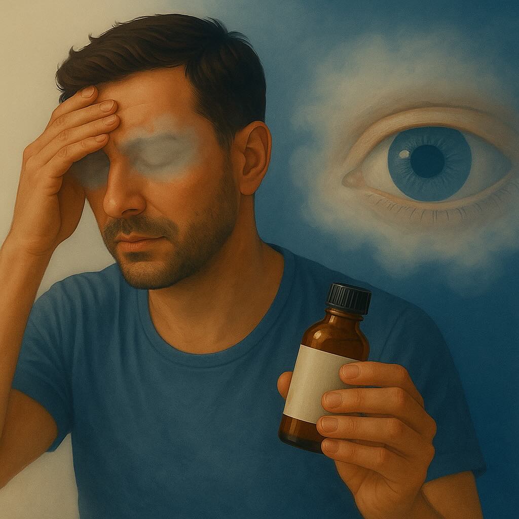 Мужчина в Твери с лёгким туманом перед глазами после вдыхания попперса. Иллюстрация физиологического эффекта на зрение без страха. Мужчина в Твери с лёгким туманом перед глазами после вдыхания попперса. Иллюстрация физиологического эффекта на зрение без страха.