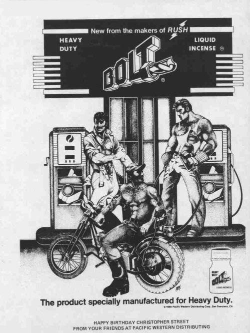 Парни на мотоциклах и байках рекламируют попперс Bolt PWD в журанле Advocate Парни на мотоциклах и байках рекламируют попперс Bolt PWD в журанле Advocate